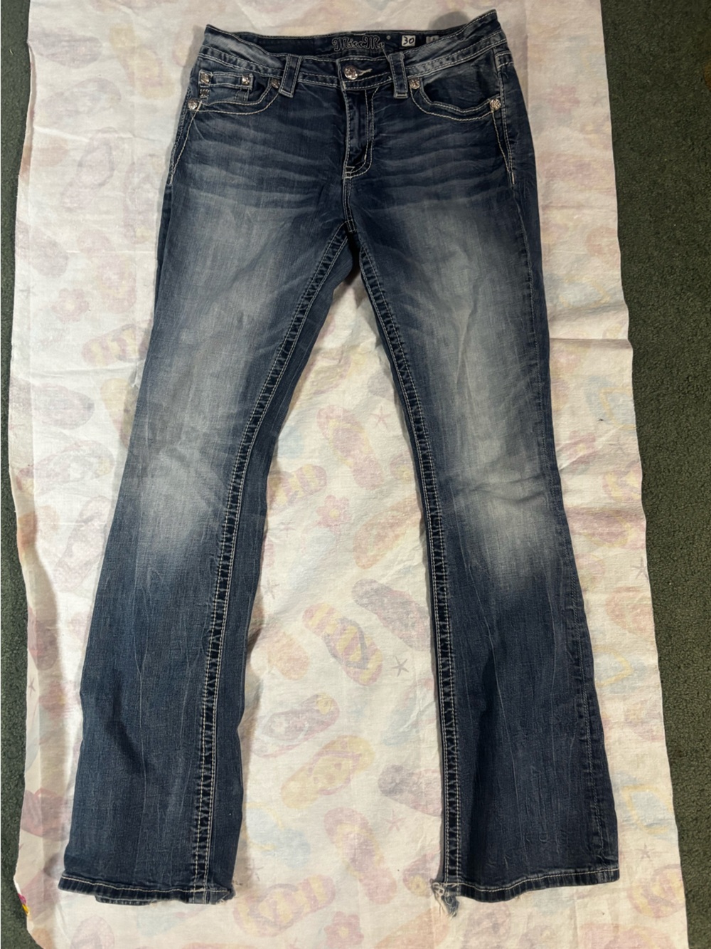 Miss Me Dark Blue Faded Skinny Jeans